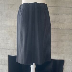 ANTONIO MELANI Navy Pinstripe Pencil Skirt
